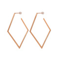 Rhombus Geometrische Statement Gold Stud Vintage Ohrringe